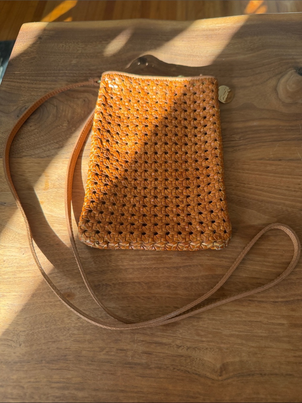 Clare V. Woven Leather Crossbody Pouch - Picture 3 of 7